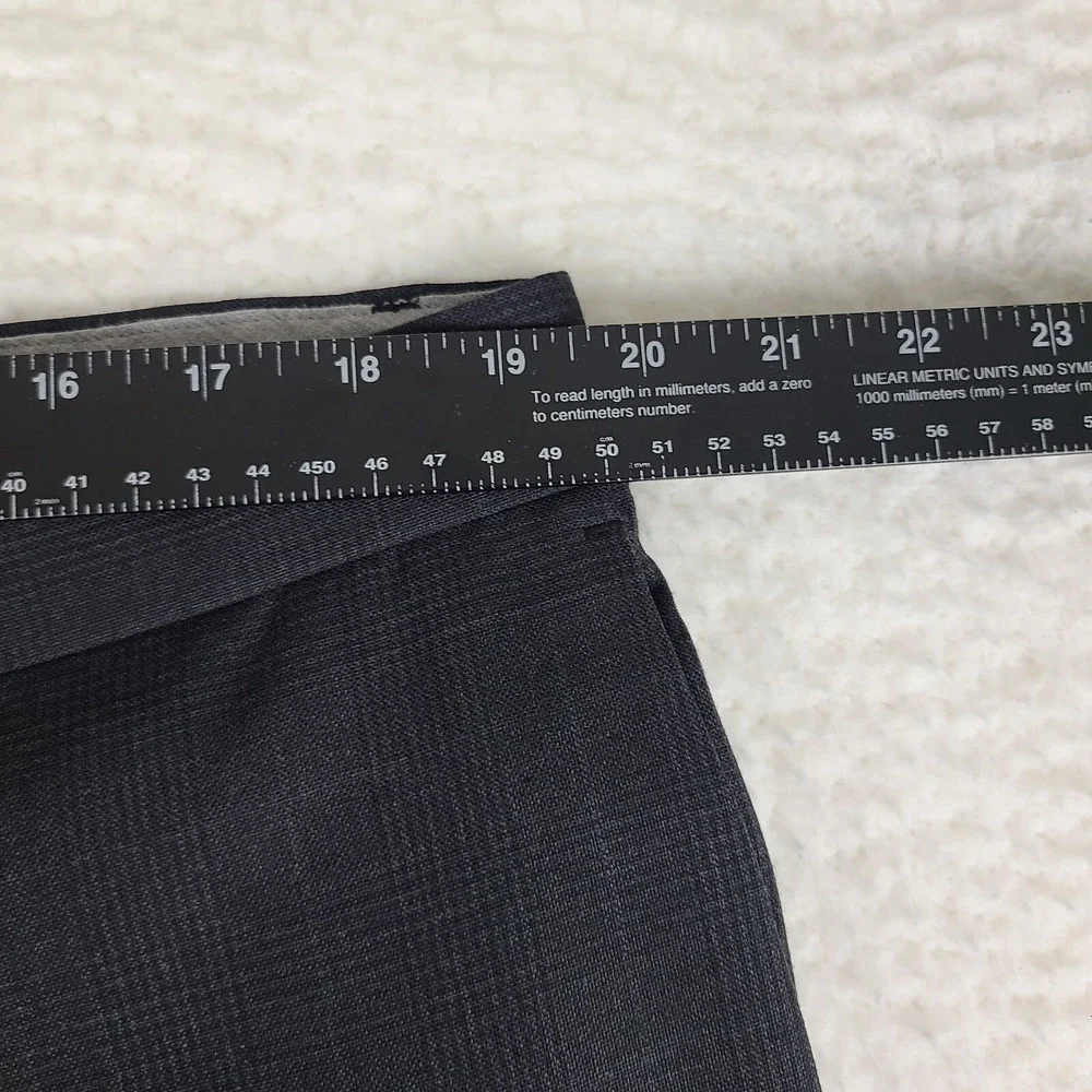 Banana‎ Republic Dress Pants Mens 38 x 32 Dark Gray Plaid Classic Fit Slacks
